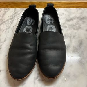 Sorel Ella Slip-On Shoes - Women's Black Leather